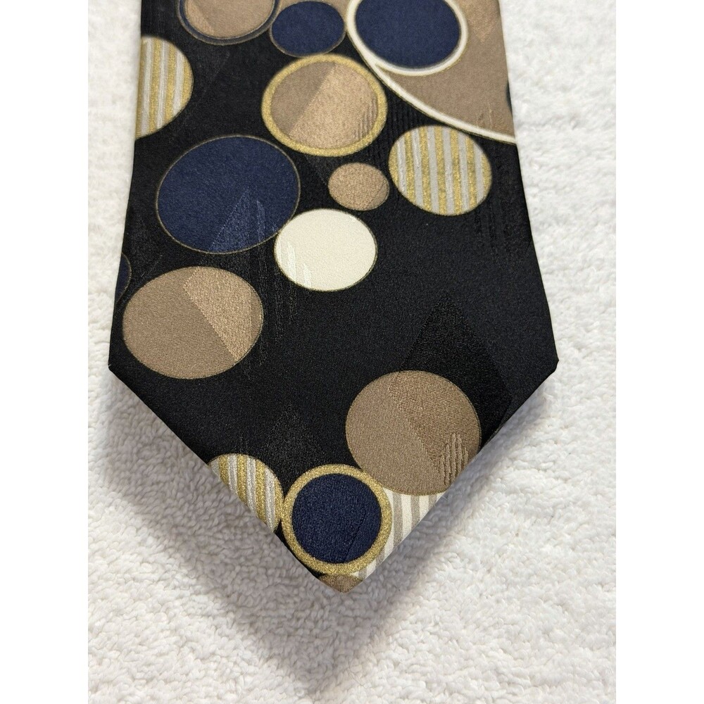 Gianfranco Ruffini Italy Silk Tie Mens 56x3.75 Abstract Circles Retro Pattern